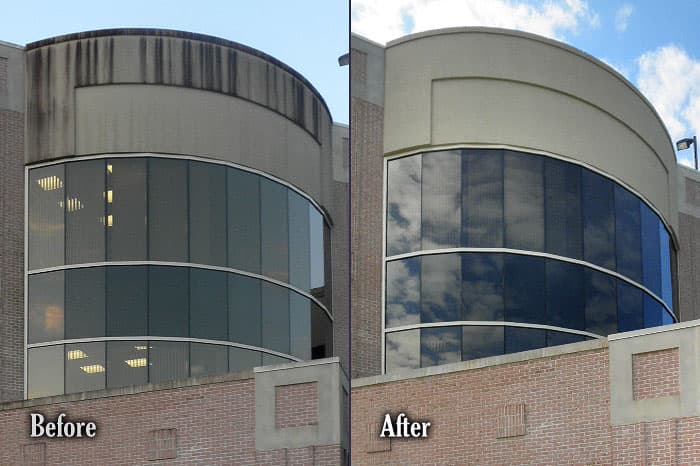 Commercial power washing services for storefronts, sidewalks, and business exteriors