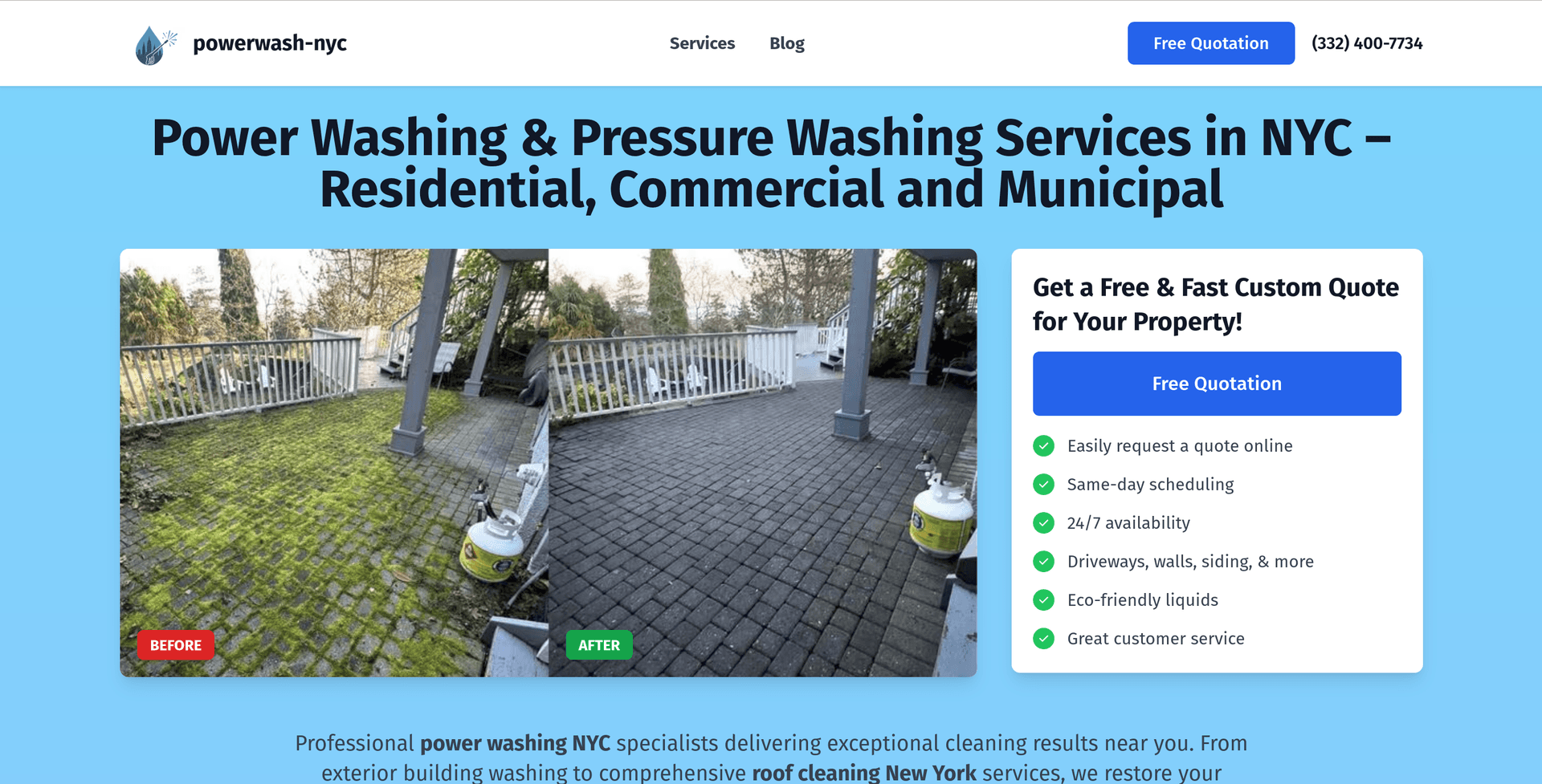 Powerwash-NYC Logo - Top rated power washing company in New York City with fastest response times and comprehensive cleaning services